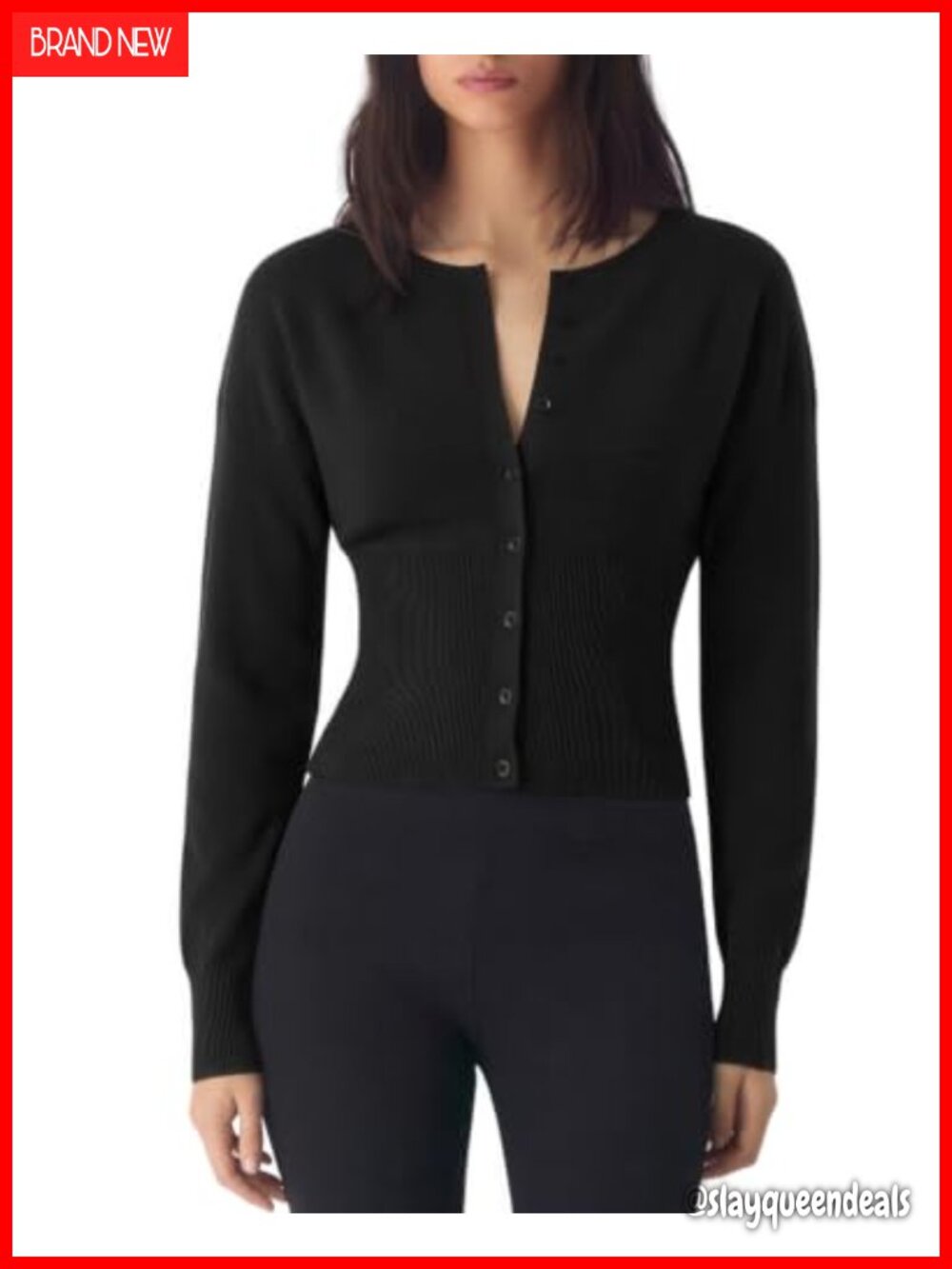 Cashmere Blend Crew Neck Button Down Cardigan Sweater Slim Fit